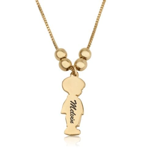 Children Charms Necklace with Name Engraved - Beleco Jewelry