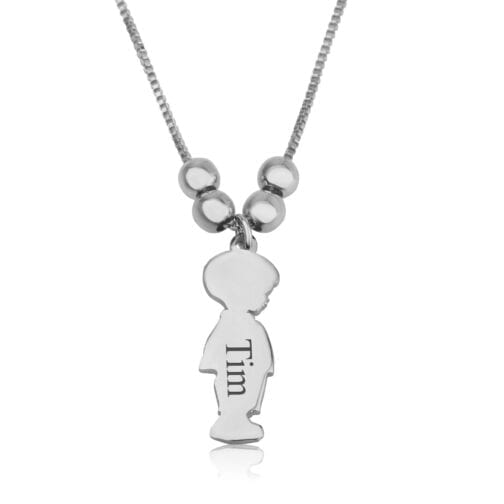 Children Charms Necklace with Name Engraved - Beleco Jewelry