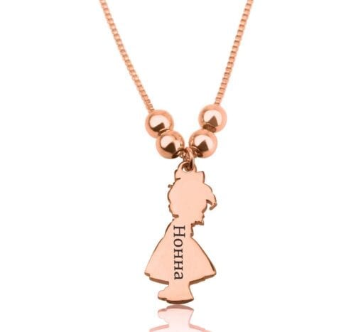 Children Charms Necklace with Russian Name Engraved - Beleco Jewelry