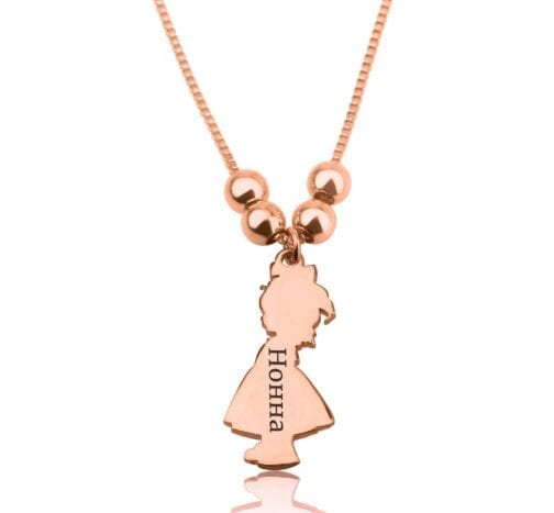 Children Charms Necklace with Russian Name Engraved - Beleco Jewelry