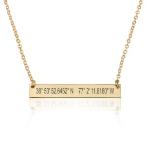 Coordinates Bar Necklace - Beleco Jewelry