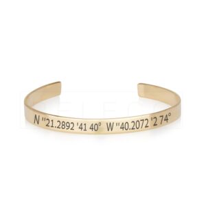 Custom Coordinates Cuff Bracelet - Beleco Jewelry