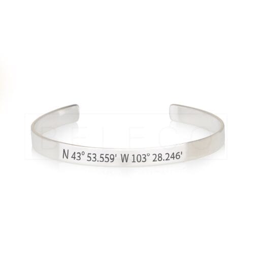 Custom Coordinates Cuff Bracelet - Beleco Jewelry