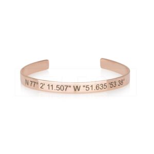 Custom Coordinates Cuff Bracelet GPS Latitude - Beleco Jewelry