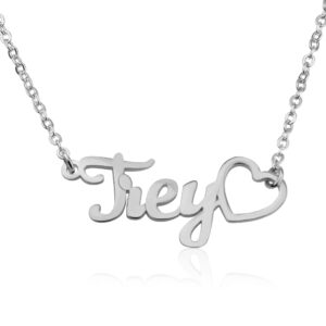 Custom Name Necklace With Heart Symbol - Beleco Jewelry