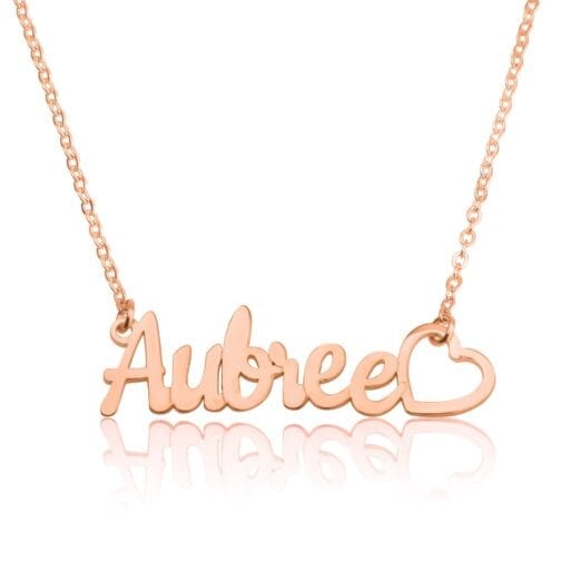 Custom Name Necklace With Heart Symbol - Beleco Jewelry