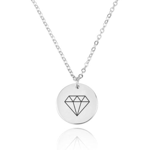 Diamond Engraving Disc Necklace - Beleco Jewelry