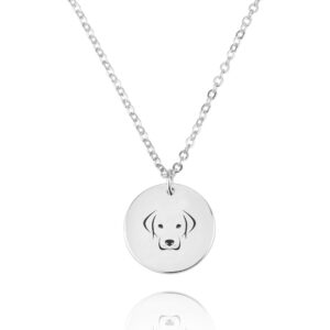 Dog Engraving Disc Necklace - Beleco Jewelry