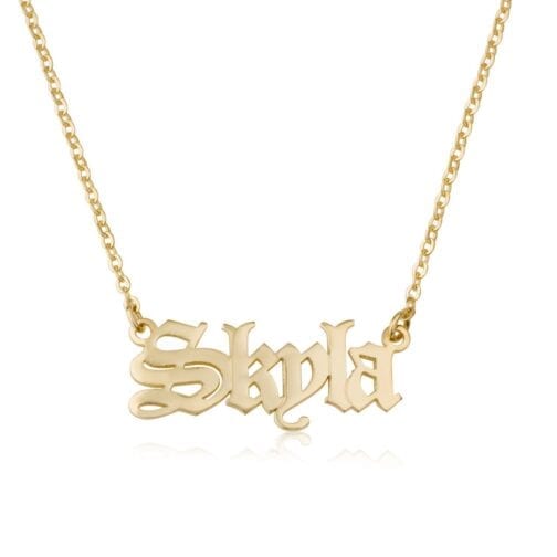 Gothic Name Necklace - Beleco Jewelry