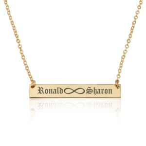 Infinity Names Bar Necklace - Beleco Jewelry