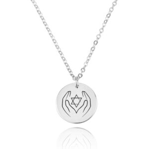 Magen David Engraving Disc Necklace - Beleco Jewelry