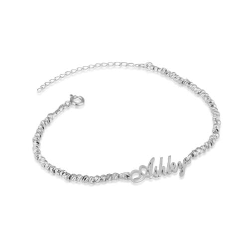 Name Bracelet With Laser Beads - Beleco Jewelry