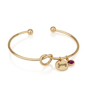 Personalized Bangle Charm Bracelet - Beleco Jewelry