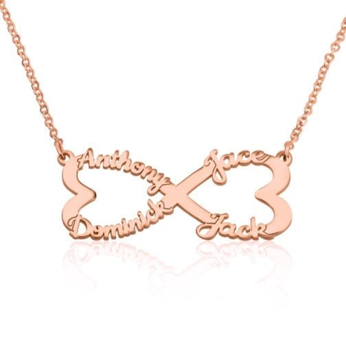 Personalized Infinity Necklace With Four Names - Beleco Jewelry