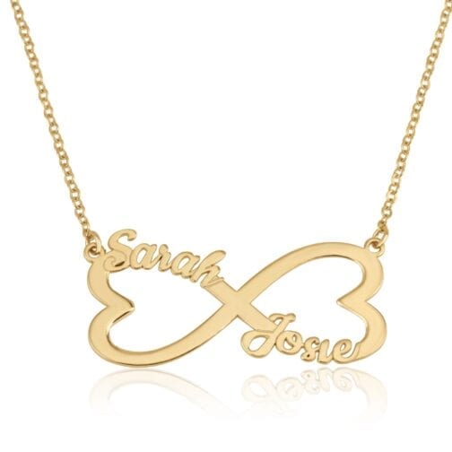 Personalized Infinity Necklace With Two Names - Beleco Jewelry